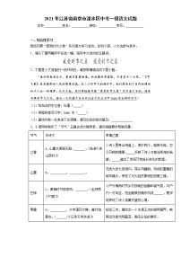 2021年江苏省南京市溧水区中考一模语文试题（word版 含答案）