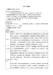 山東省陽(yáng)谷縣2021年語(yǔ)文中考一模試卷附答案