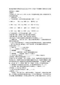 陕西省渭南市韩城市2020-2021学年八年级下学期期中调研语文试卷（有答案）