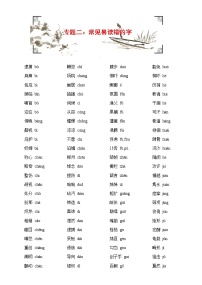 预热训练02  常见易读错的字-2021年中考语文十大专题预热训练试卷