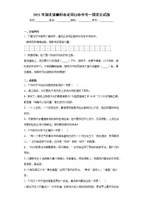 2021年湖北省襄陽市老河口市中考一模語文試題(word版含答案）