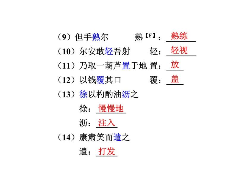 部编版语文七年级下册卖油翁 复习 课件05