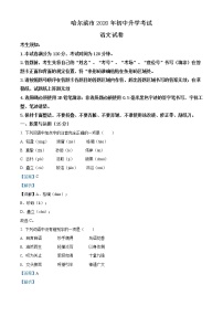精品解析：黑龙江省哈尔滨市2020年中考语文试 题（解析版）