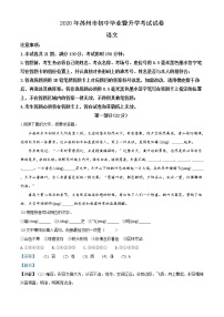 精品解析：江苏省苏州市2020年中考语文试题（解析版）