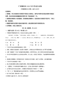 精品解析：广西柳州市2020年中考语文试题（原卷版）