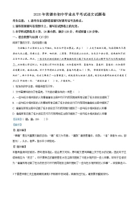 精品解析：湖南省常德市2020年中考語(yǔ)文試題（解析版）