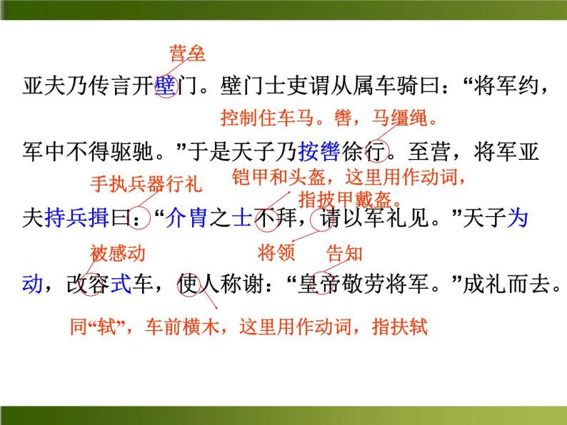 2021学年23* 周亚夫军细柳教课内容ppt课件