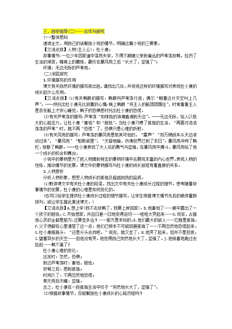 人教部编语文九年级上第16课《孤独之旅》名师教案第2页