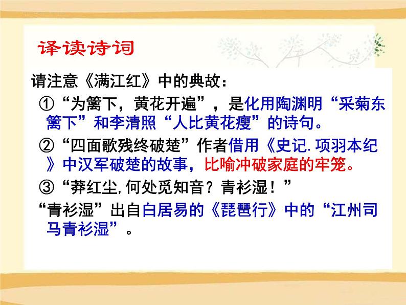 部编版九年级语文下册《满江红》词四首PPT课件 (1)06