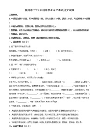 湖北省荆州市2021年中考语文试题（原版卷+解析卷）