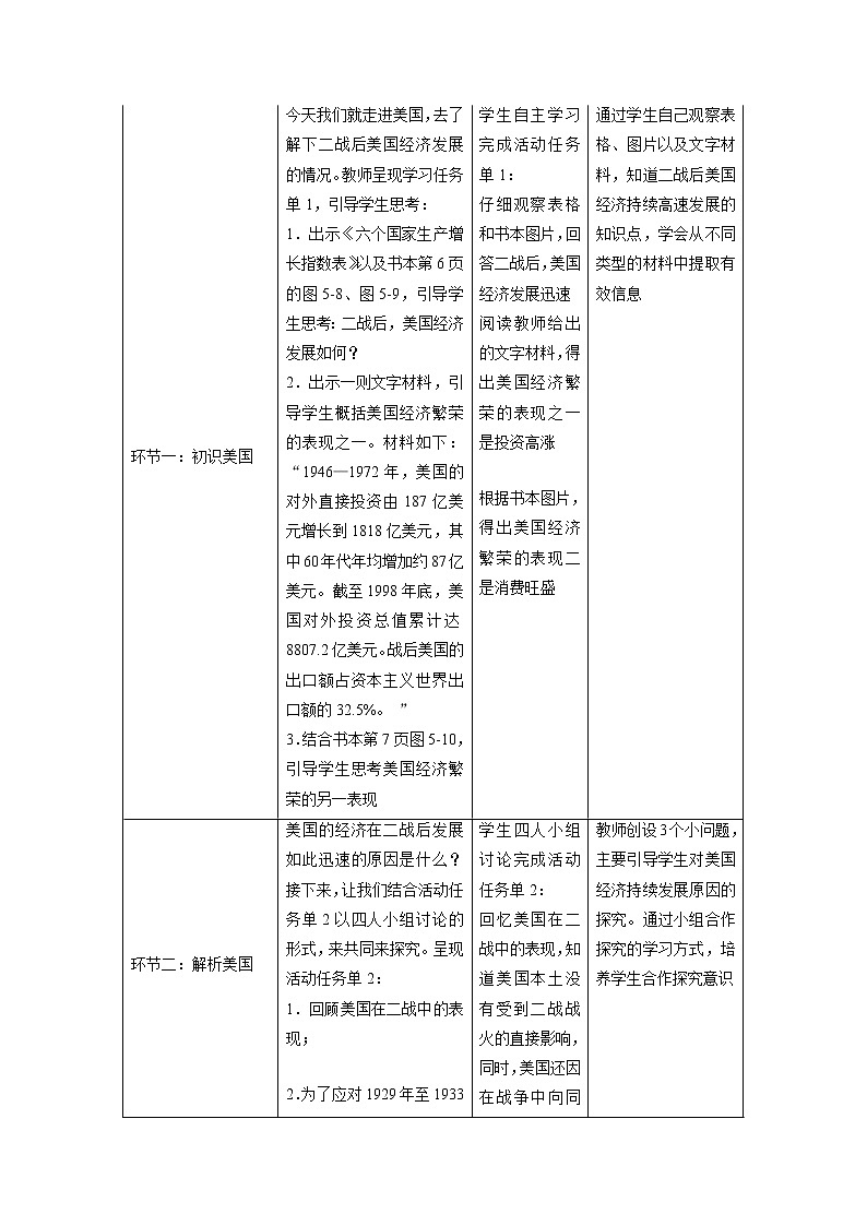 5.2 当代资本主义的新变化((第一课时)配套教案 初中历史与社会人教版九年级下册(2022年)第2页