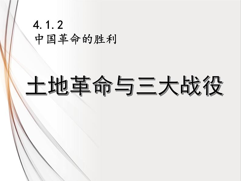 4.1.2土地改革和三大战役 课件第1页