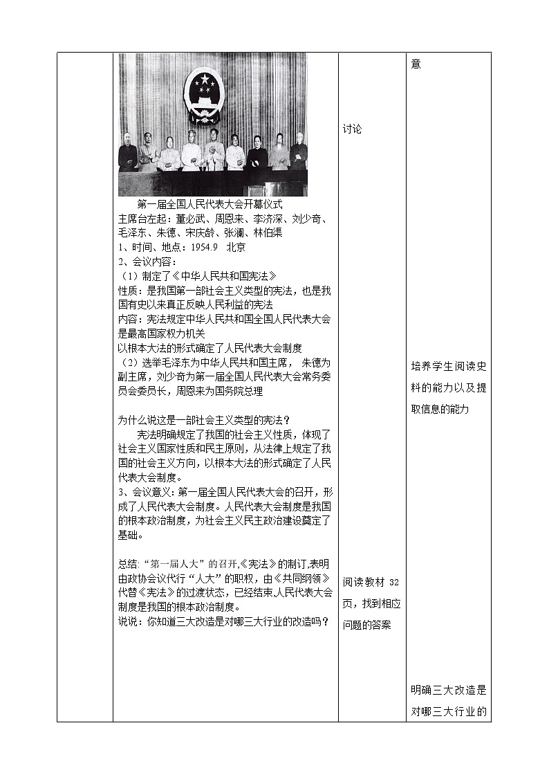6.1.2 社會(huì)主義制度的確立（教案）第3頁(yè)