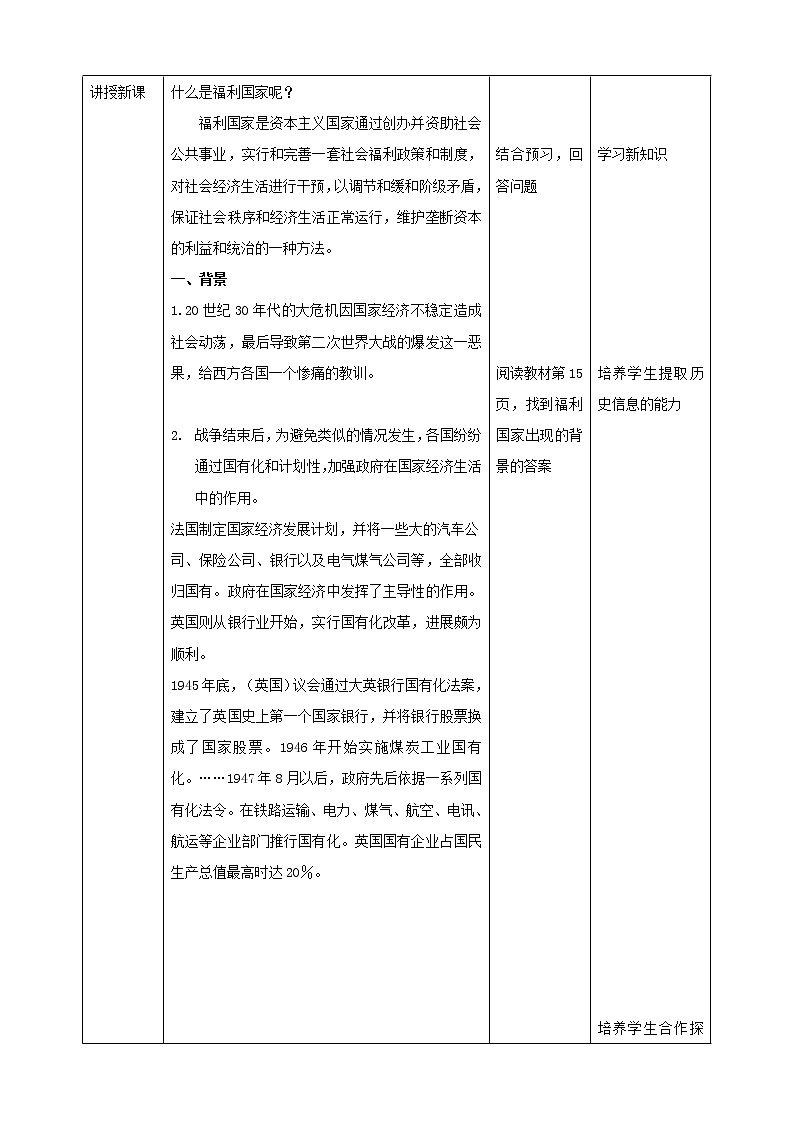 5.2.4 福利国家的出现(课件+教案+练习)02