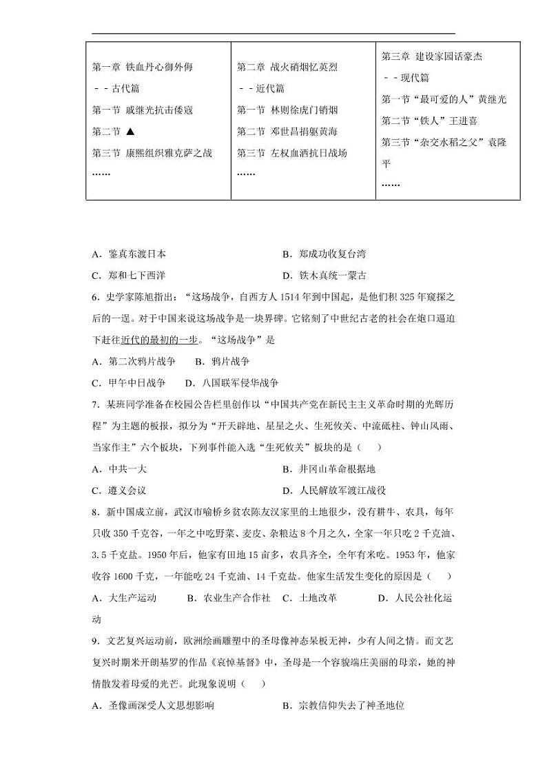 山西省2020年中考历史真题含解析02