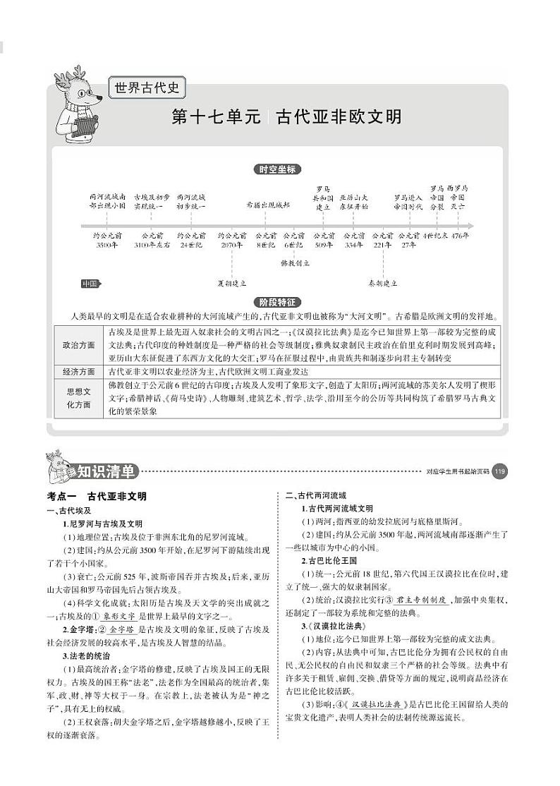 第十七单元 古代亚非欧文明 学案01