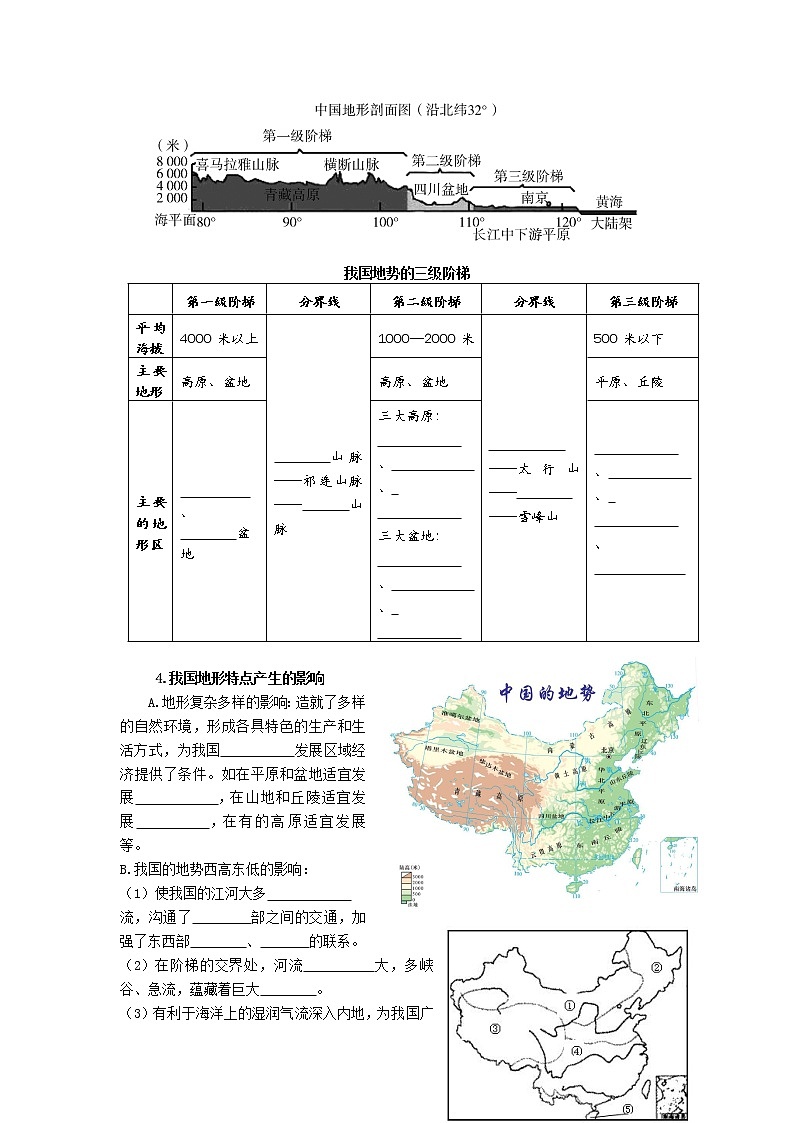 (学案)知识点5 中国地形、气候和河流的基本特征(1)第3页