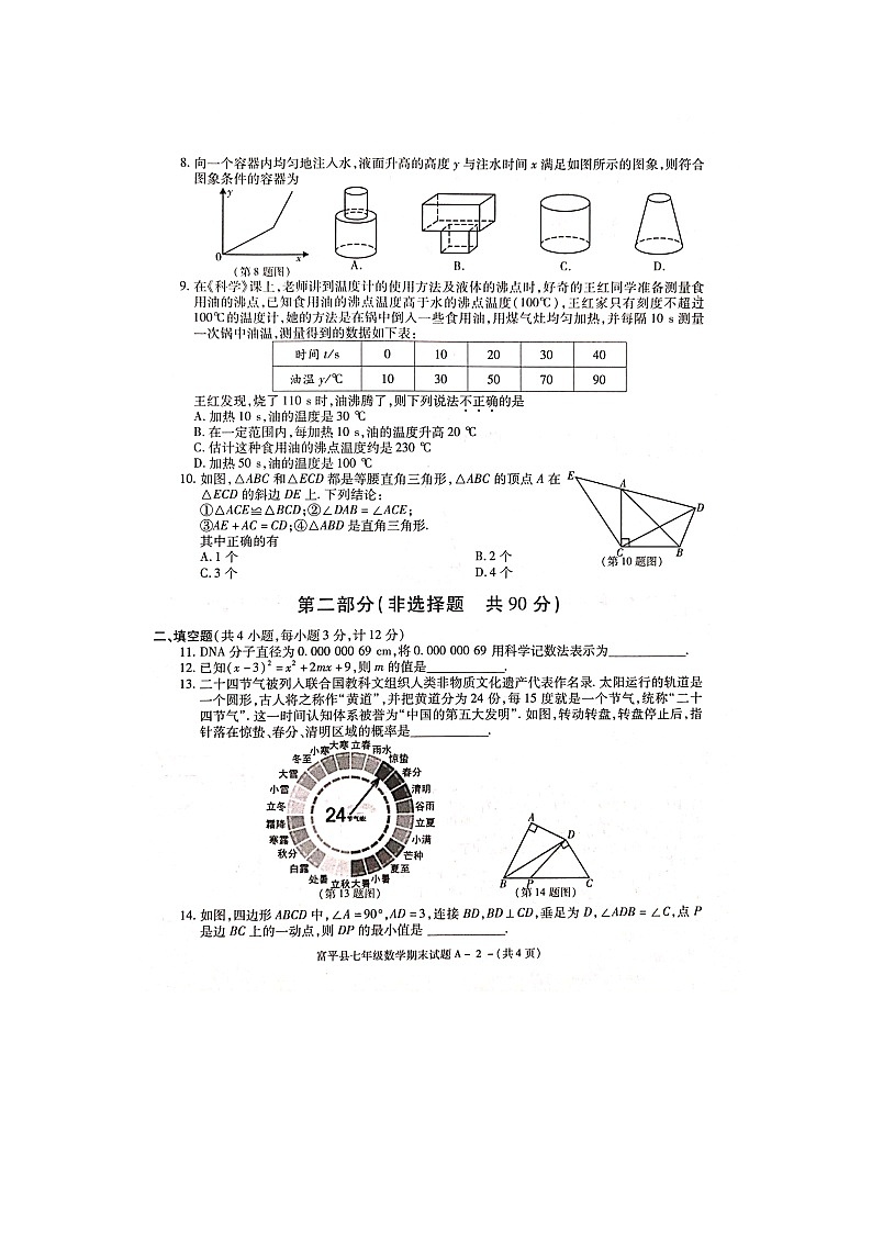 陜西省渭南市富平縣2020-2021學(xué)年七年級(jí)下學(xué)期期末考試數(shù)學(xué)試題（ 含答案）第2頁