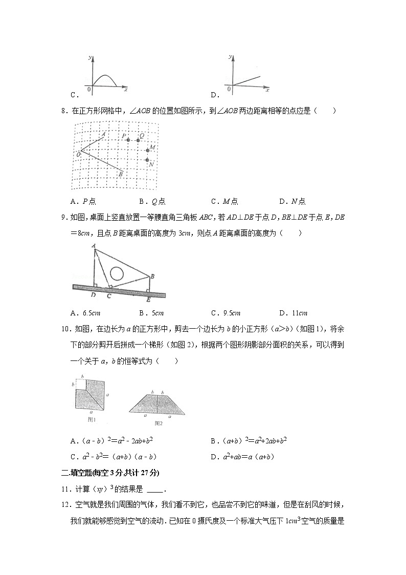 陕西省宝鸡市2020-2021学年七年级下学期期末数学试卷(word版 无答案)第2页