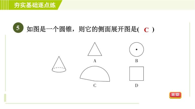 鲁教版六年级上册数学习题课件 第1章 1.2.2柱体、锥体的展开与折叠08