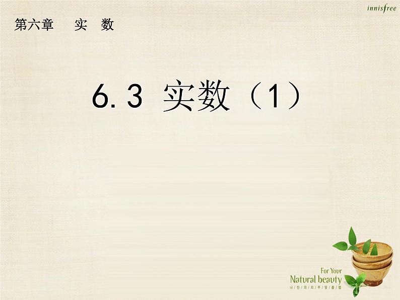 【新课标教案】七年级数学下册 6.3 实数课件1 (新版)新人教版第1页