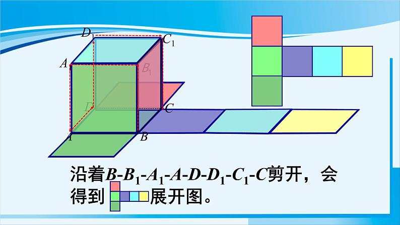 北师大版七年级数学上册 第一章 丰富的图形世界 1.2.1正方体的展开与折叠 课件第7页