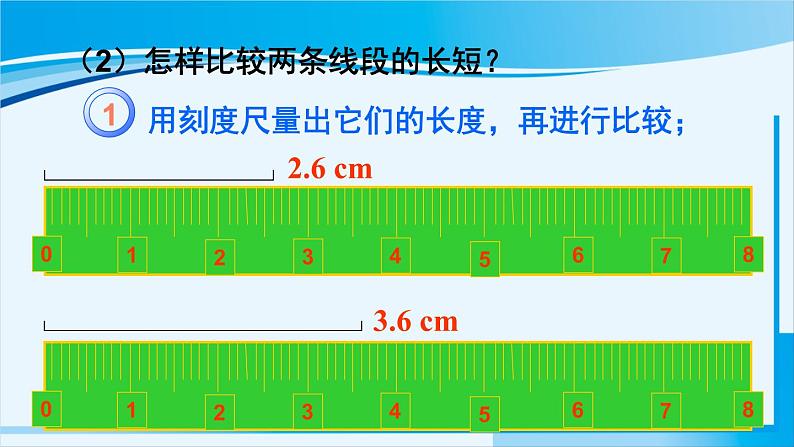 北师大版七年级数学上册 第四章 基本平面图形 4.2 比较线段的长短 课件08