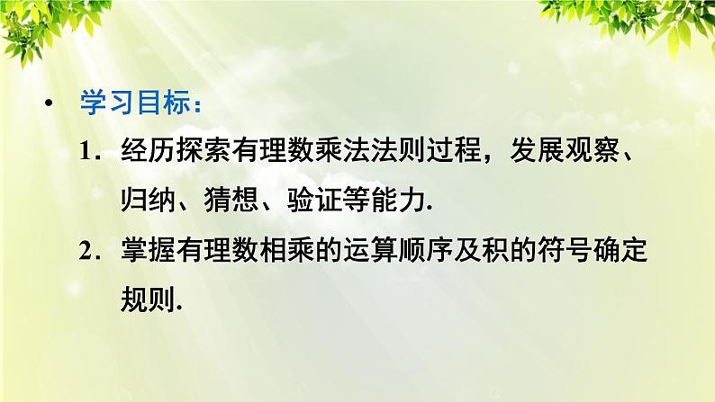 人教版七年级数学上册 第一章 1.4.1 第2课时 多个有理数相乘的符号法则 课件第3页