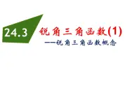 24.3锐角三角函数（1）-华东师大版九年级数学上册课件