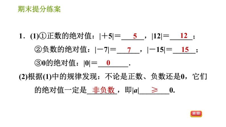 人教版七年级上册数学习题课件 期末提分练案 2.2 专项2 绝对值应用的九种常见题型03