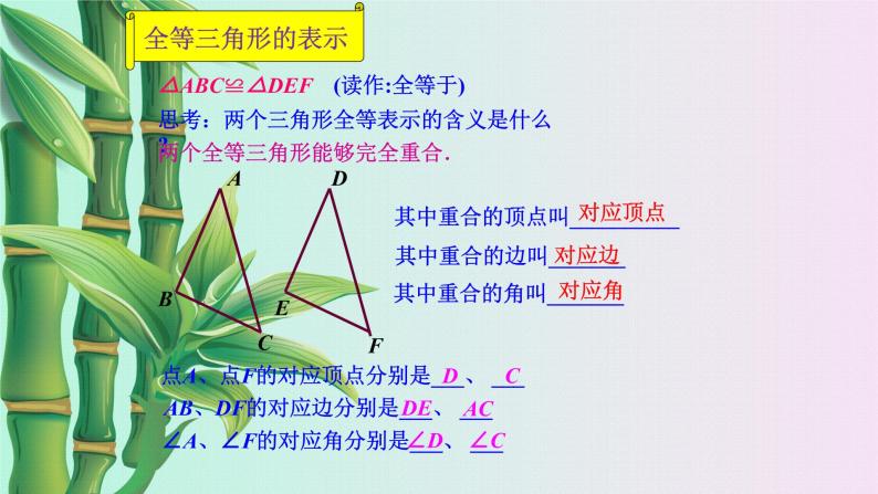 北京课改版八年级上册  三角形《全等三角形》课件08