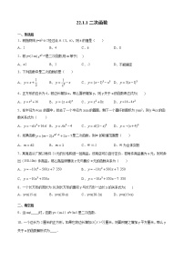 初中数学人教版九年级上册22.1.1 二次函数当堂达标检测题