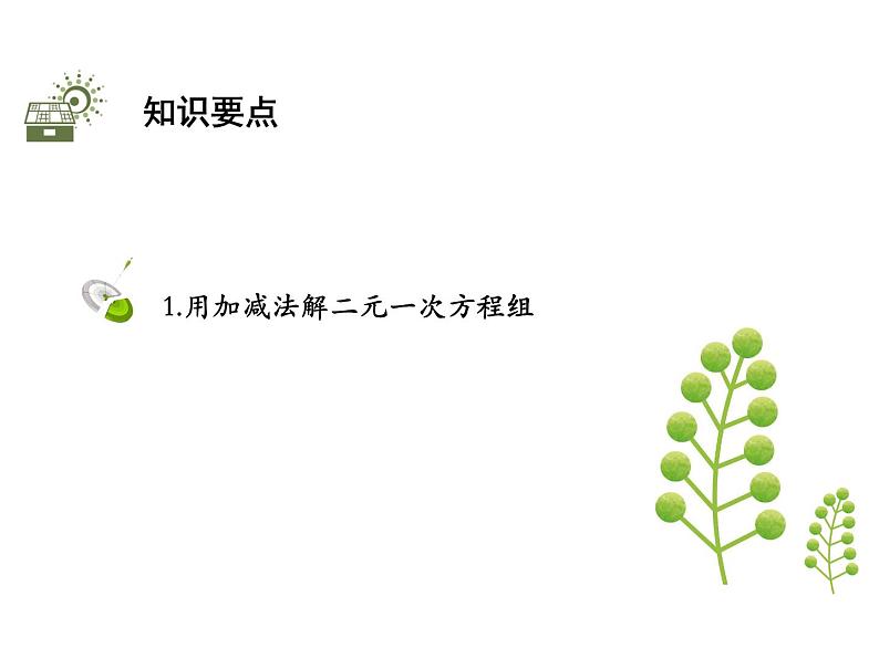 3.3二元一次方程组及其解法 第3课时用加减法解二元一次方程组 沪科版七年级数学上册教学课件第2页