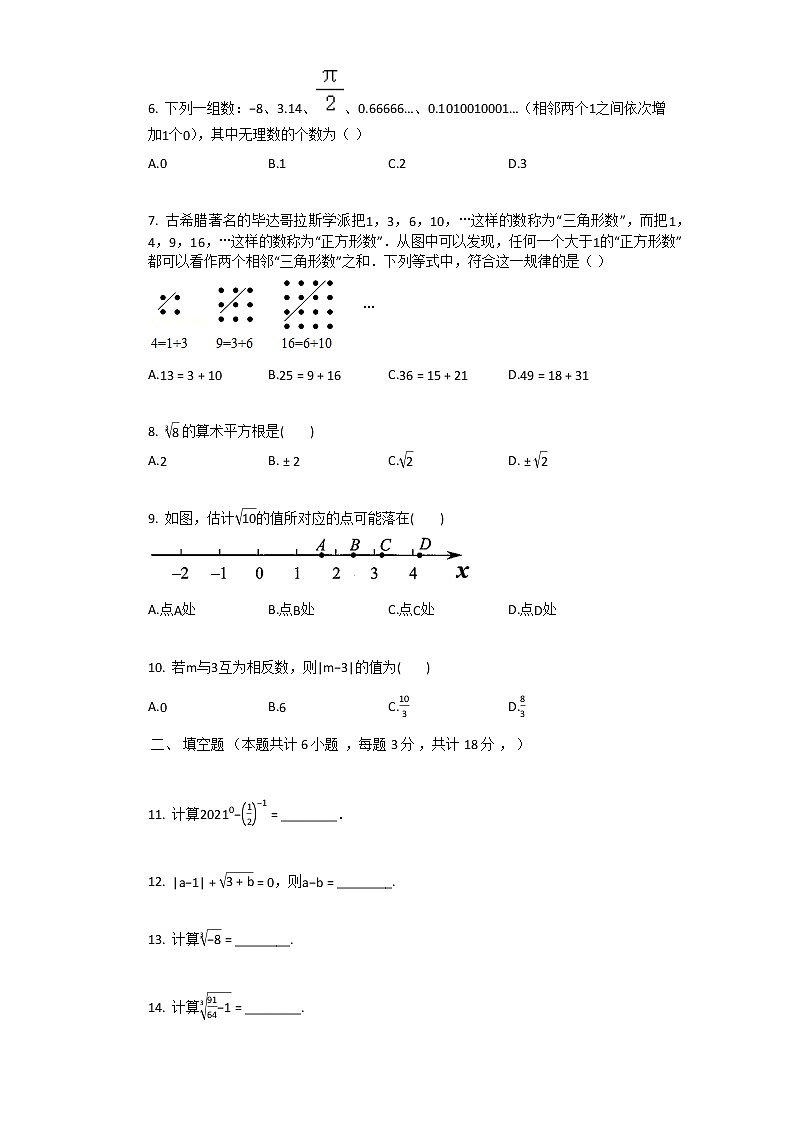 2021年新人教版七年级下数学第6章_实数单元测试卷02