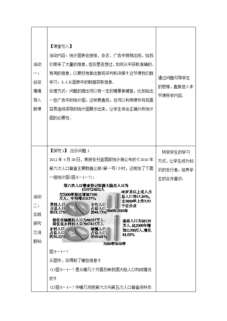 沪科版初中数学七年级上册 5.4 从图表中的数据获取信息教案 教案02