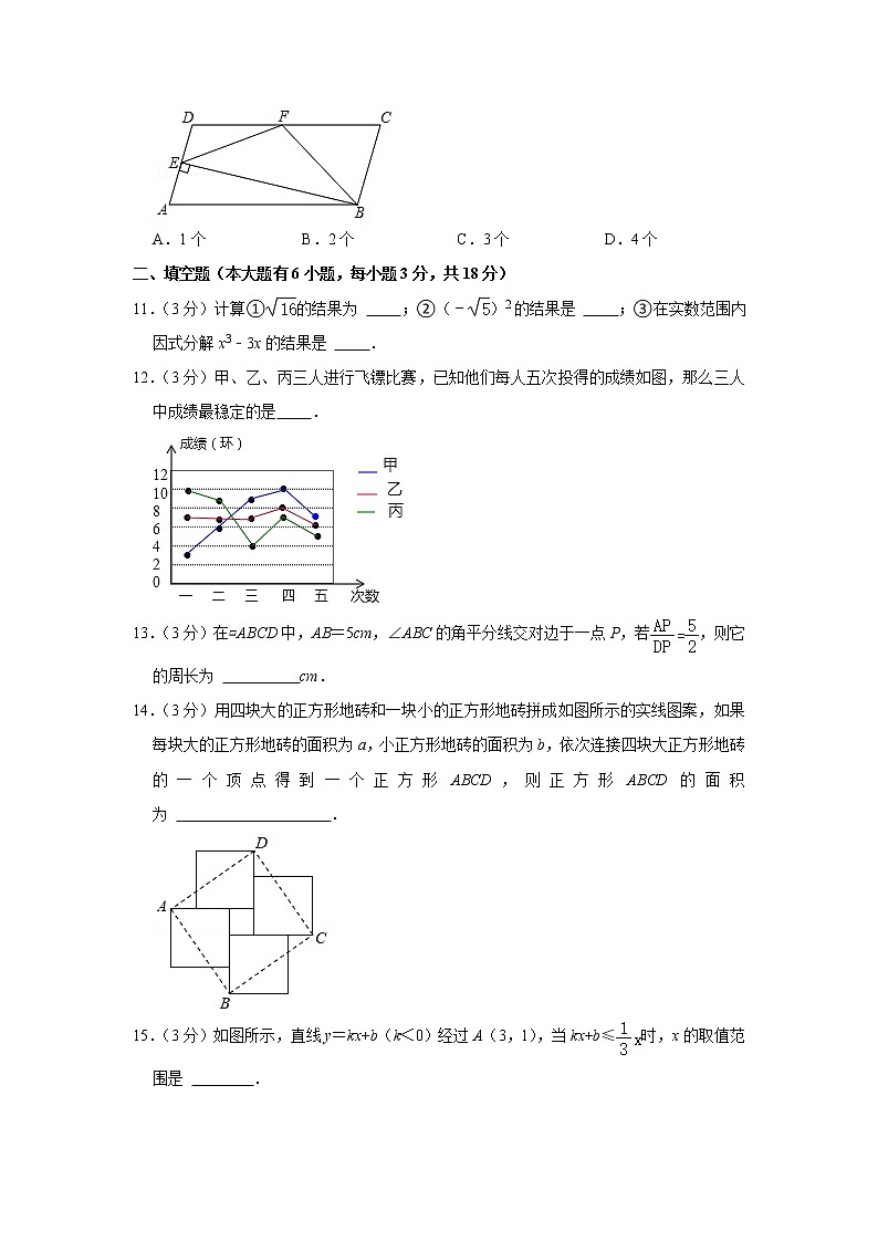 2020-2021学年湖北省武汉市蔡甸区八年级(下)期末数学试卷03