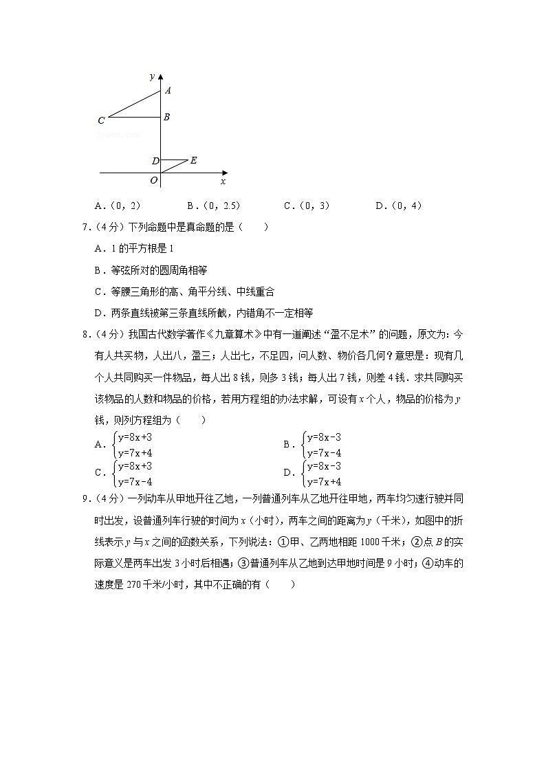 2020-2021学年重庆一中九年级(下)入学数学试卷02