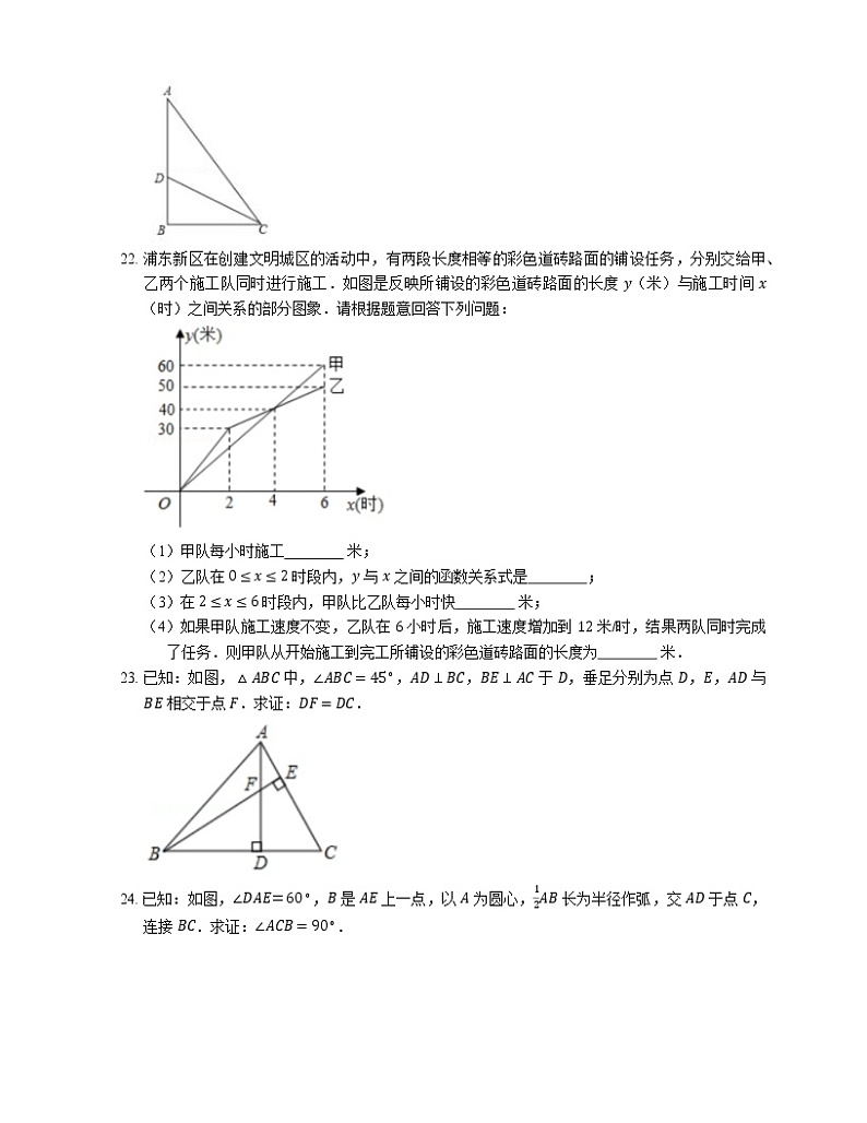 2019-2020学年上海市浦东新区南片十六校联考八上期末数学试卷第3页