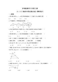 沪科版八年级上册第13章 三角形中的边角关系、命题与证明13.1 三角形中的边角关系同步训练题