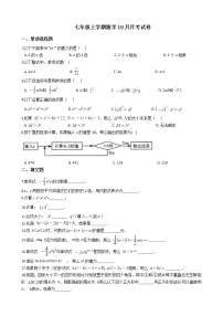 2020-2021年上海市浦东七年级上学期数学10月月考试卷