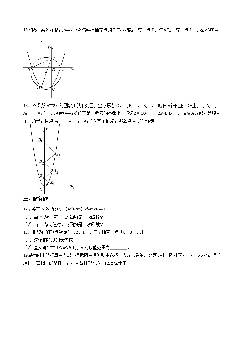 2020-2021年江苏省连云港市九年级上学期数学第二次月考试卷及答案第3页