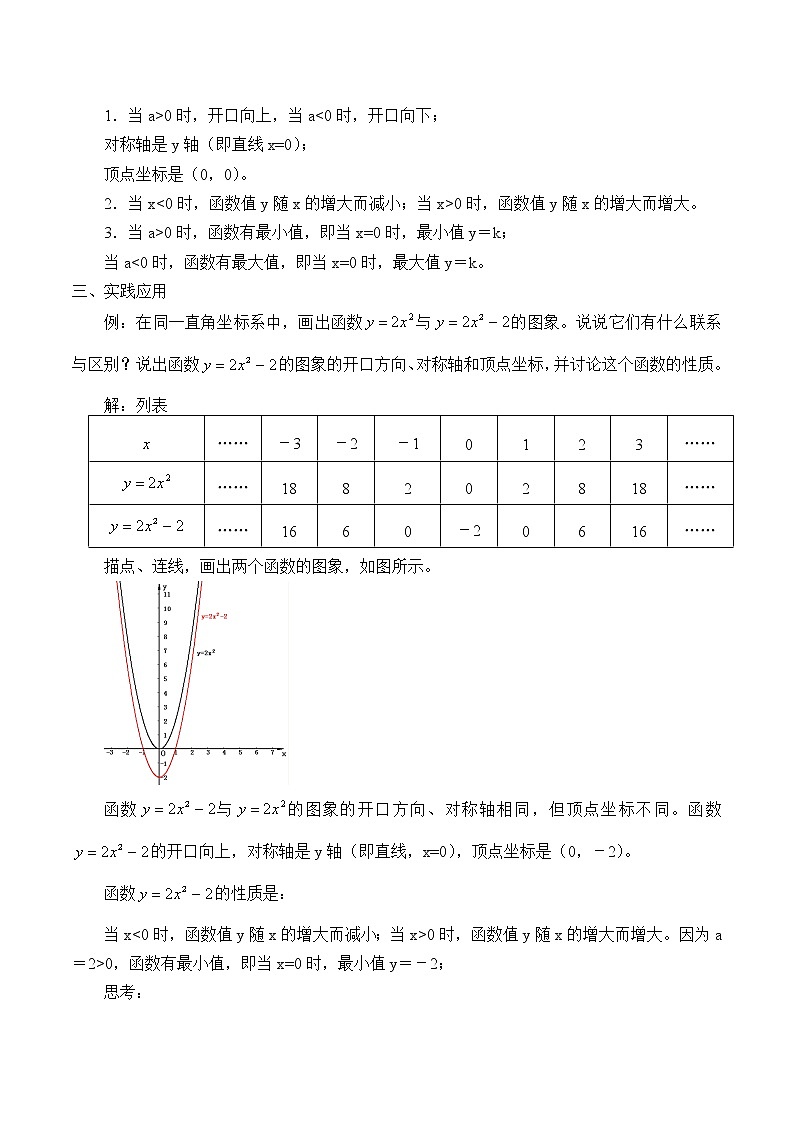 鲁教版(五四制)九年级上册数学 第三章 二次函数《二次函数y=ax^2+bx+c的图象与性质》教案03