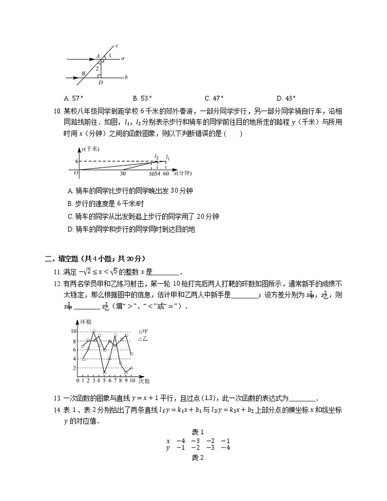 2019-2020学年成都市高新区八上期末数学试卷02