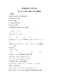 初中数学苏科版八年级上册第一章 全等三角形综合与测试同步测试题