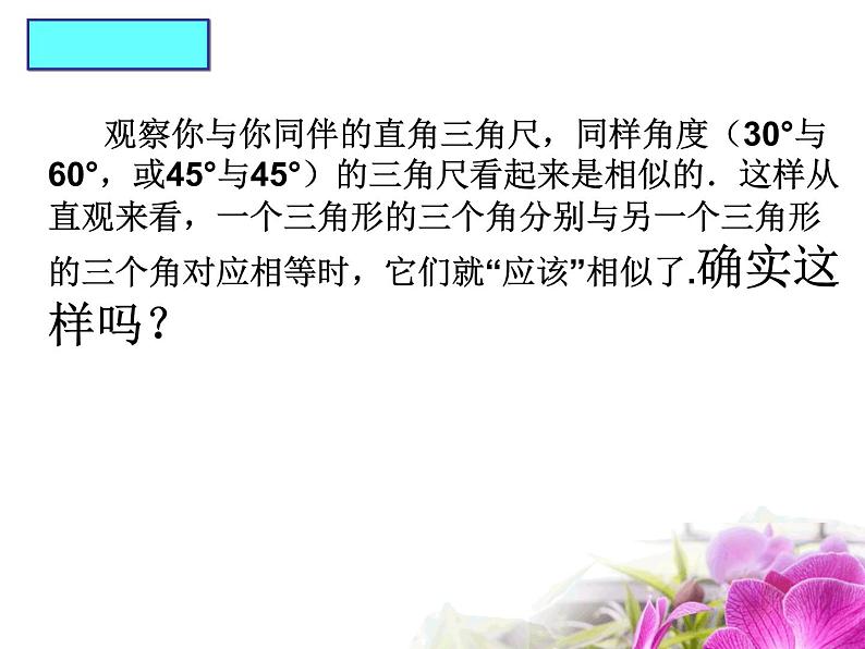华师大版数学九年级上册 23.3.2相似三角形的判定 课件204