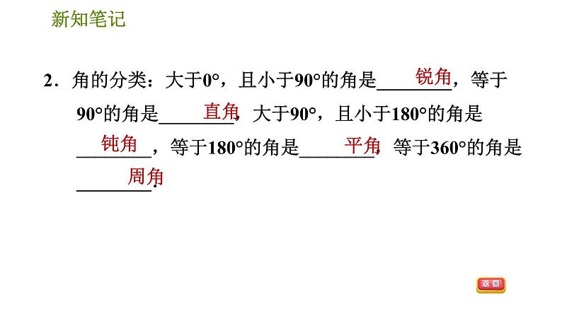 华师版七年级上册数学习题课件 第4章 4.6.1 角06