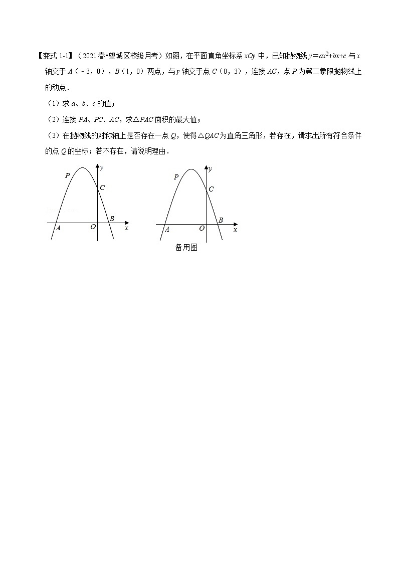 专题22.9 二次函数中的存在性问题-重难点题型-2021-2022学年九年级数学上册举一反三系列(人教版)02