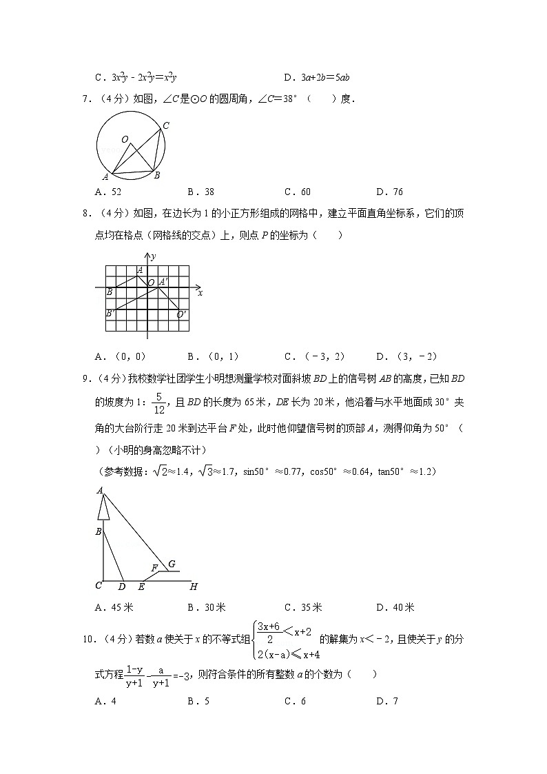 2020-2021学年重庆市渝北区礼嘉中学九年级(下)开学数学试卷第2页