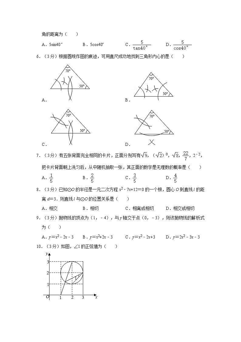 2020-2021学年河北省唐山市滦州市九年级(下)开学数学试卷02
