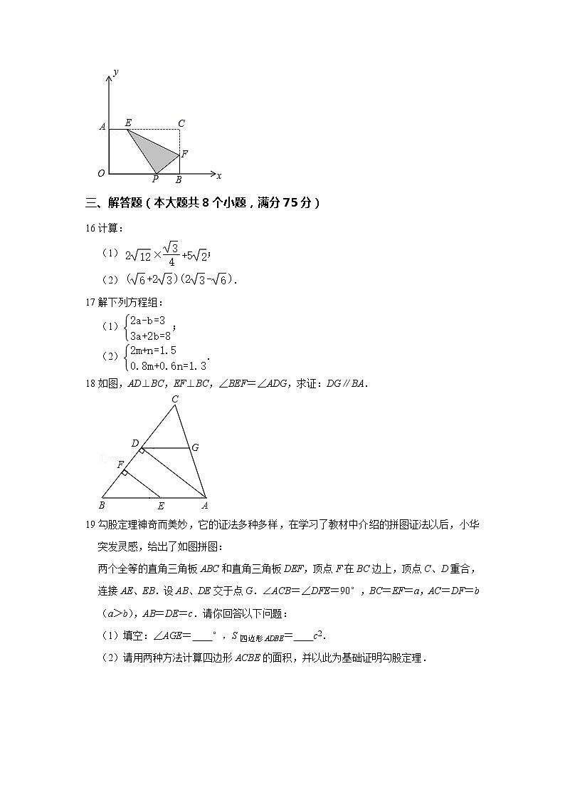 河南省周口市项城市2020-2021学年八年级上学期期末数学试卷(word版含答案)第3页